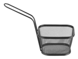 Sorte, stabelbare mini-friturekurve, 130x115x(h)80mm - ikke til madkontakt