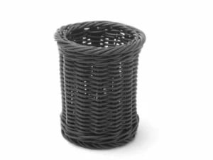 Sort bestikbakke i polypropylen, ø100x(h)120mm