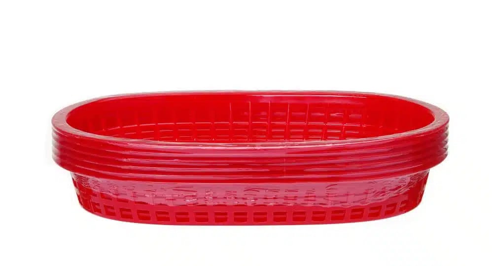 Røde serveringskurve i fastfood-stil, 6 stk., 275x175x38mm. - Billede 5