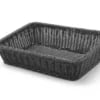 Sort brødkurv med rustfri stålramme, 400x300x120mm - tåler opvaskemaskine