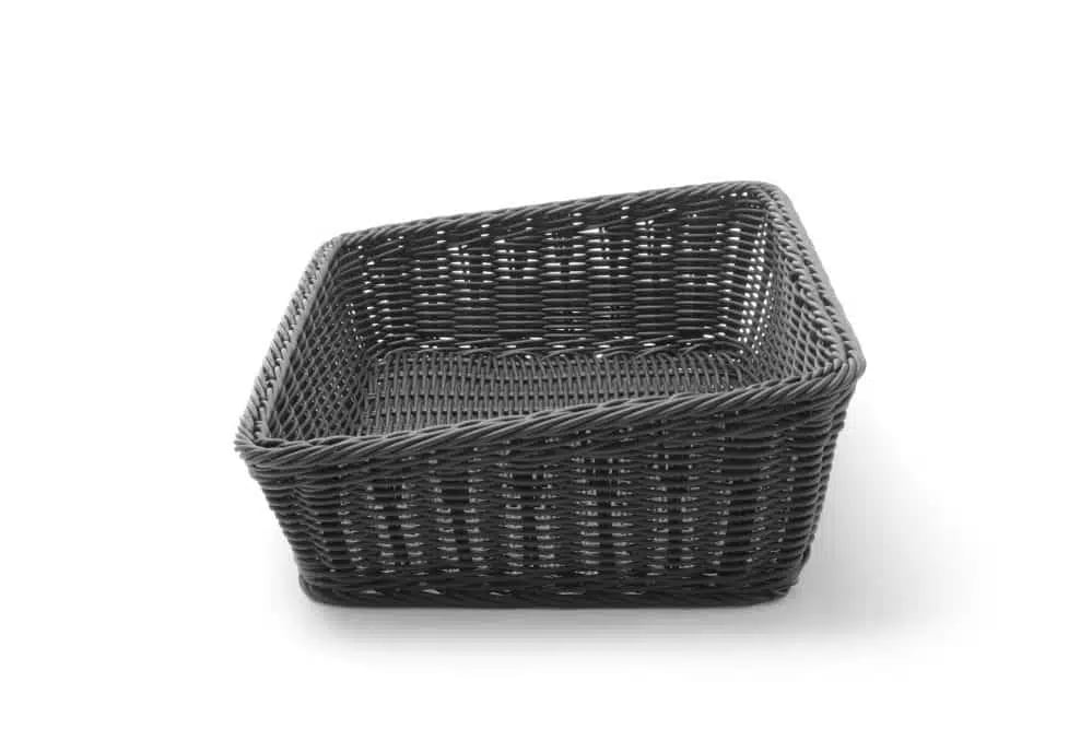 Sort brødkurv med rustfri stålramme, 400x300x120mm - tåler opvaskemaskine - Billede 2