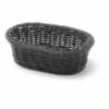 Sort oval brødkurv, 190x120x60mm