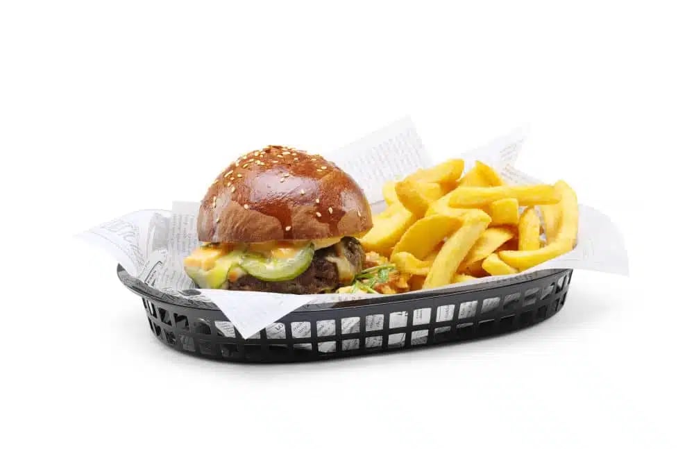 Sorte serveringskurve i fastfood-stil, 6 stk., 275x175x(h)38mm, polyrattan - Billede 2