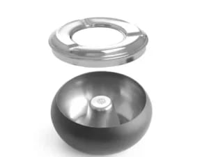 Sort askebæger i skålform, ø105x(h)58mm.