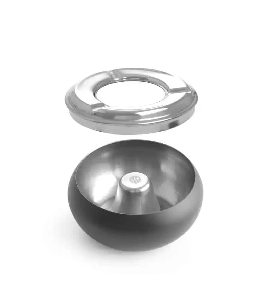 Sort askebæger i skålform, ø105x(h)58mm.