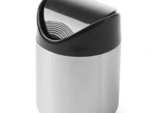 Bordaffaldsspand med plastik top og rustfrit stålsvinglåg, ø120x(h)165mm.