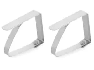 Rustfrit stål borddugeclips - 4 stk, 50x10x(h)40mm, dobbeltvægget