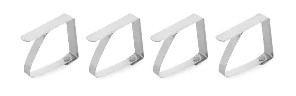 Rustfrit stål borddugeclips - 4 stk, 50x10x(h)40mm, dobbeltvægget