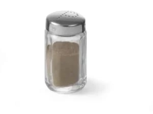 Salt shaker i glas med rustfrit stål låg, 6 stk., ø40x(h)70mm