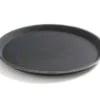 Sort rundt non-slip polyester bakke, ø500x(h)22mm.