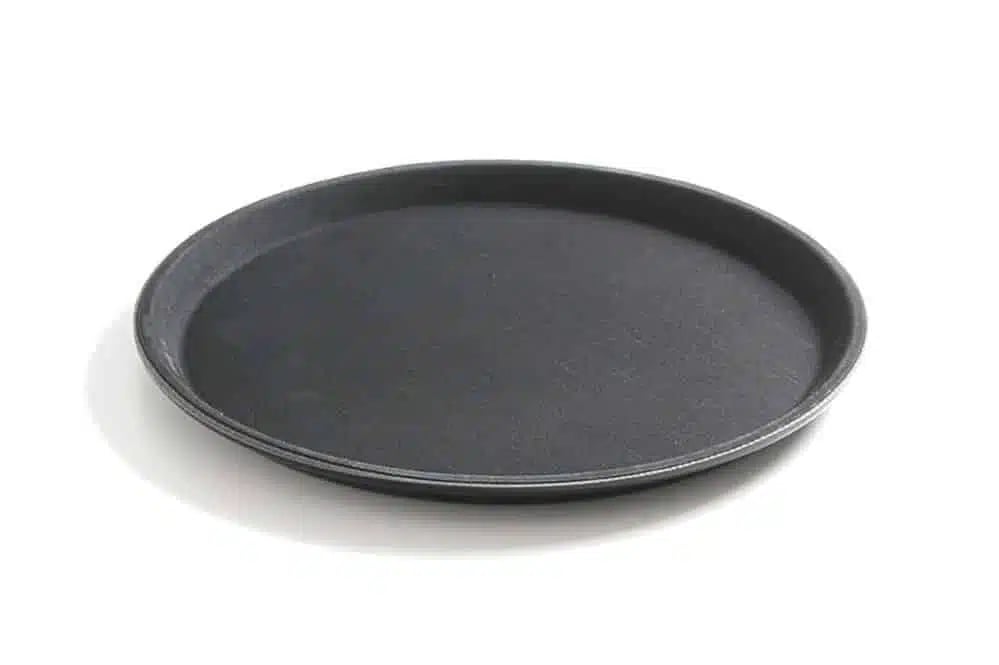 Sort rundt non-slip polyester bakke, ø500x(h)22mm.
