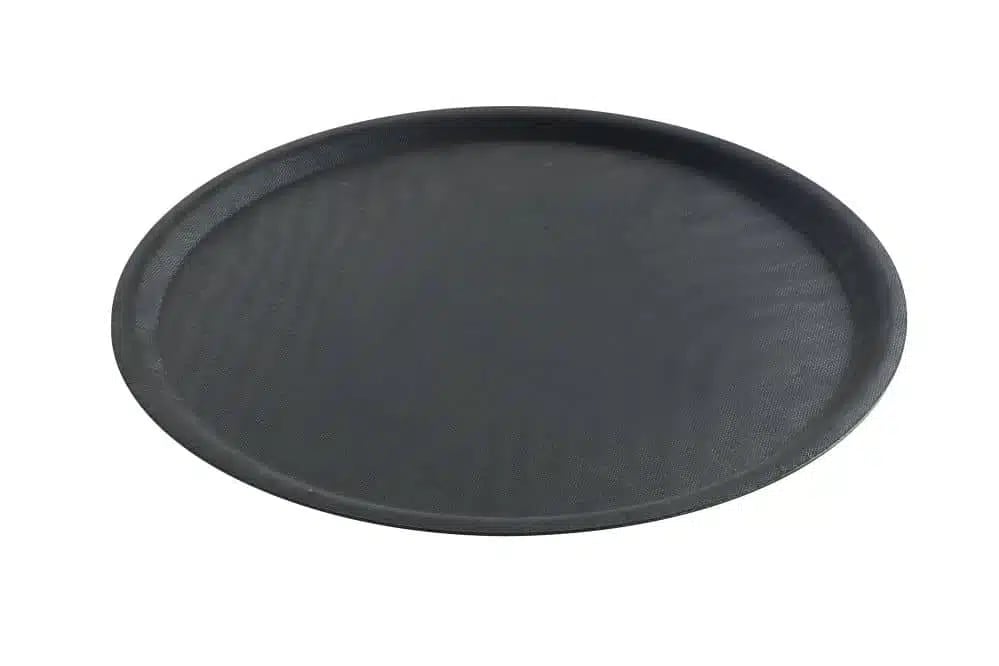 Sort rundt non-slip polyester bakke, ø350x(h)22mm. - Billede 4