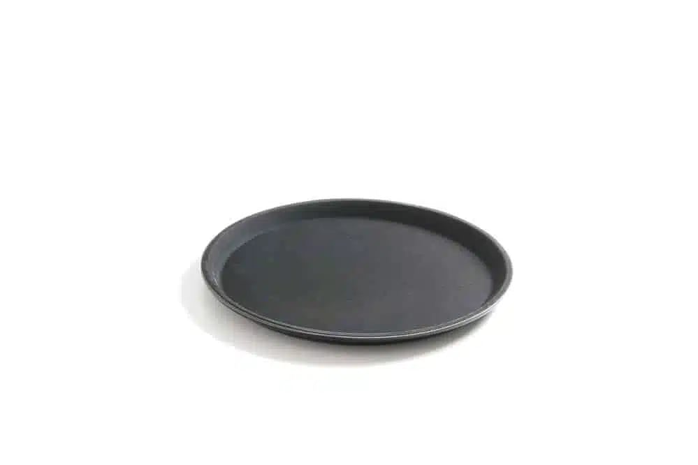 Sort rundt non-slip polyester bakke, ø350x(h)22mm.