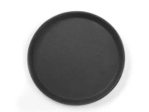 Sort rundt non-slip polyester bakke, ø280x(h)22mm.