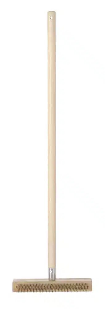 Pizzaovn rengøringsbørste, Hendi, 930x260mm, messingtråd og stål skraber, aftageligt træhåndtag.