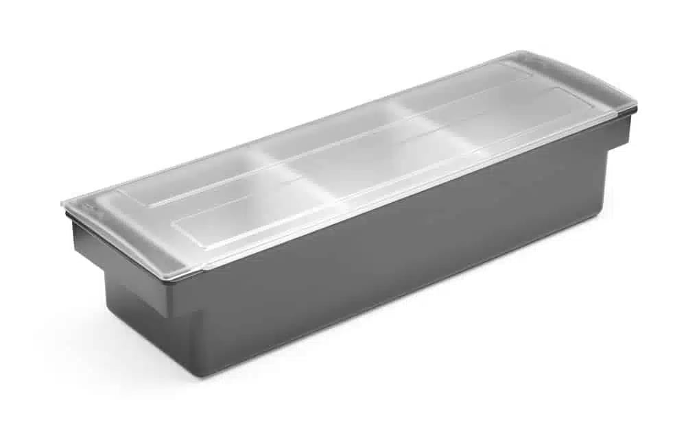 Sort condiment holder med 3 beholdere til bar - Billede 4