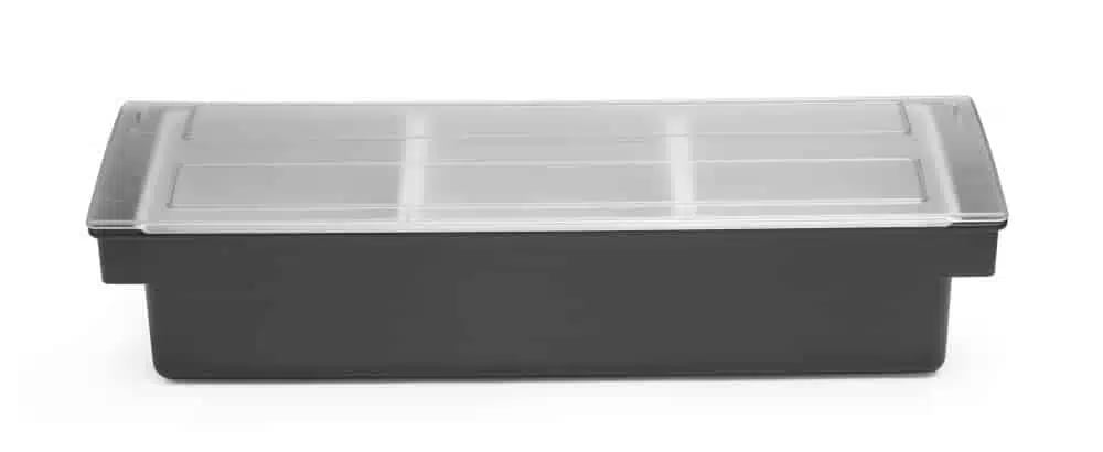 Sort condiment holder med 3 beholdere til bar - Billede 2