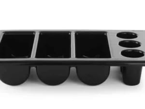 Sort bestikbakke, 530x325x(h)105mm - plads til 4 kurve (kurve ikke inkluderet)
