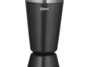 Sort dobbelt-sidet cocktailmåler, 25ml/35ml, rustfrit stål, ø45x(h)86mm