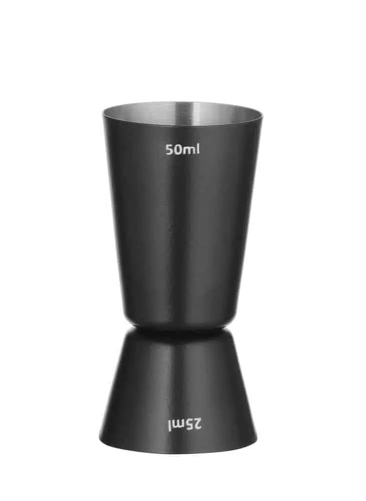Sort dobbelt-sidet cocktailmåler, 25ml/35ml, rustfrit stål, ø45x(h)86mm