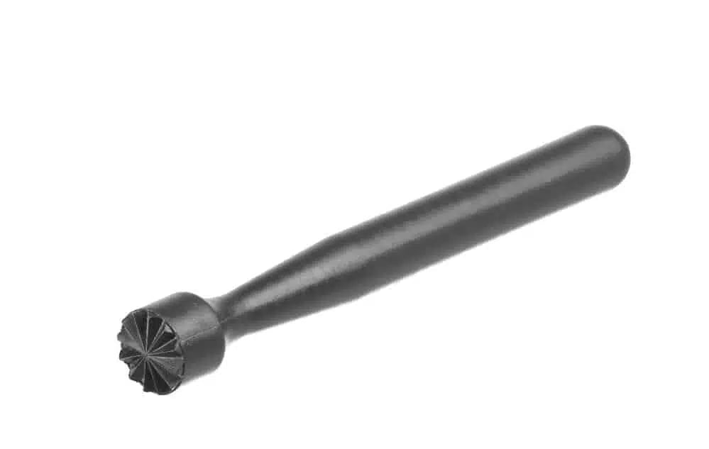 Sort stjerneformet cocktailmuddler i rustfrit stål, 380mm lang. Perfekt til lagdelte drinks. - Billede 2