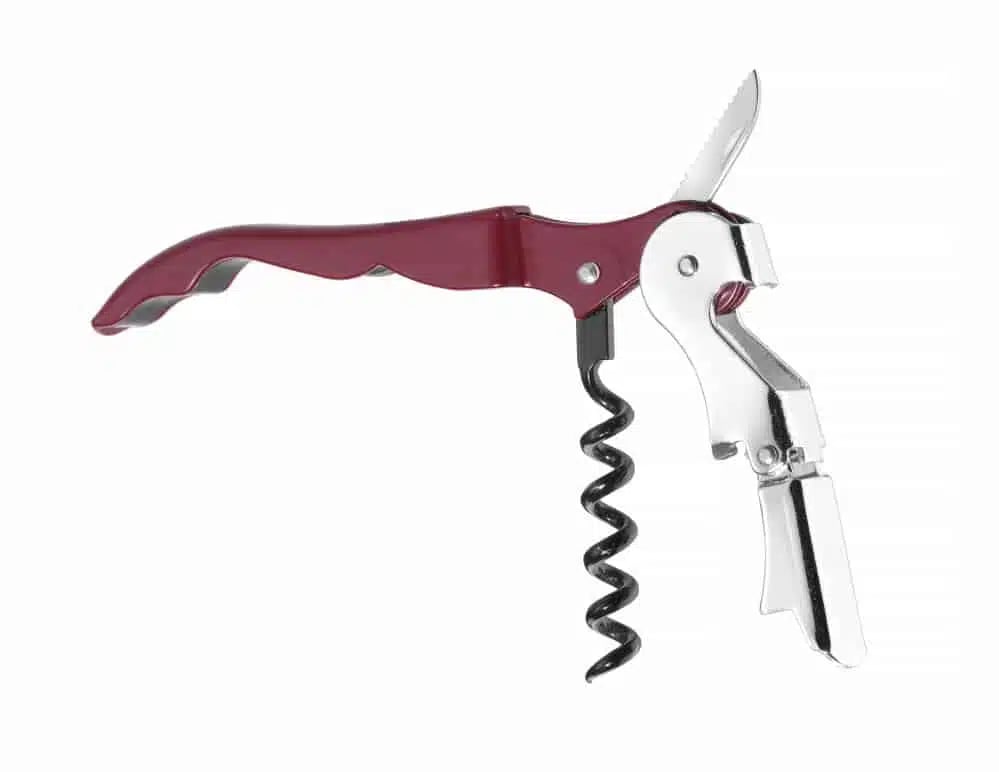 Tjenerens proptrækker, Bar op, (L)120mm. Med metalhåndtag. 3 funktioner. Med ekstra knæk i håndtag for lange propper. - Billede 2