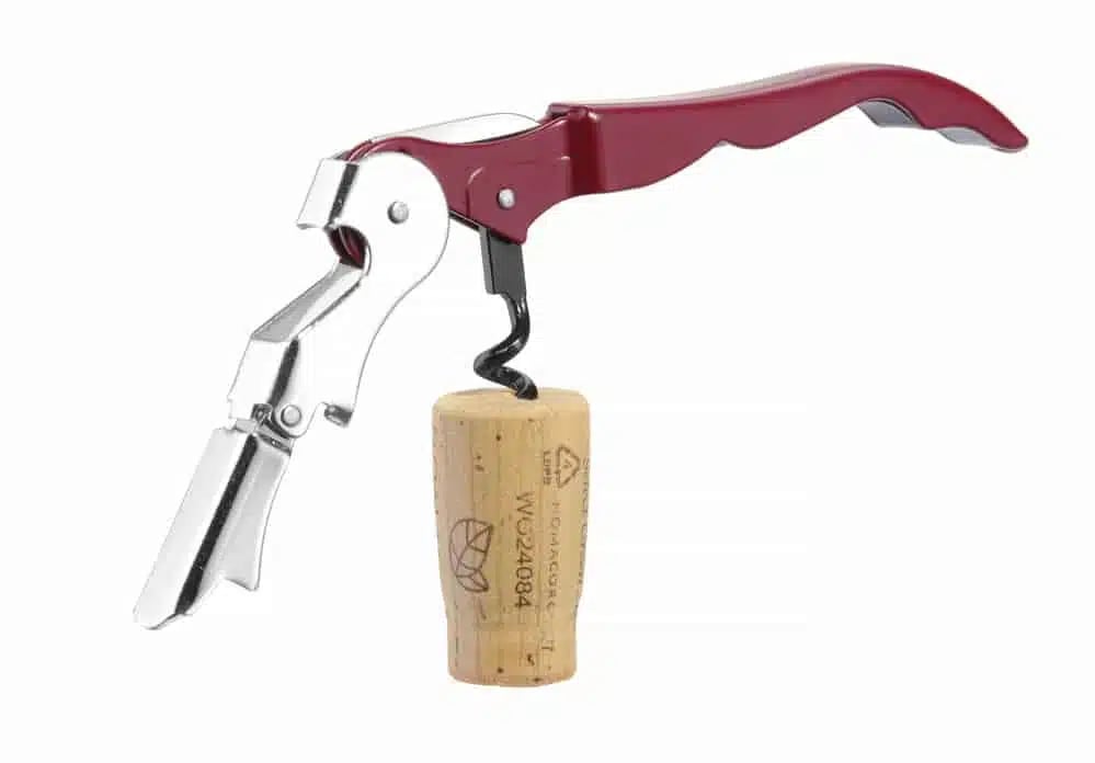 Tjenerens proptrækker, Bar op, (L)120mm. Med metalhåndtag. 3 funktioner. Med ekstra knæk i håndtag for lange propper. - Billede 4