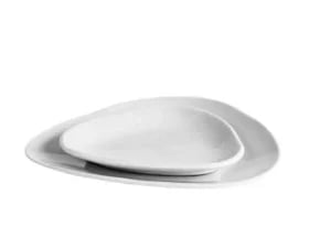 Tallerken trekantet | Gastro White - Stentøj