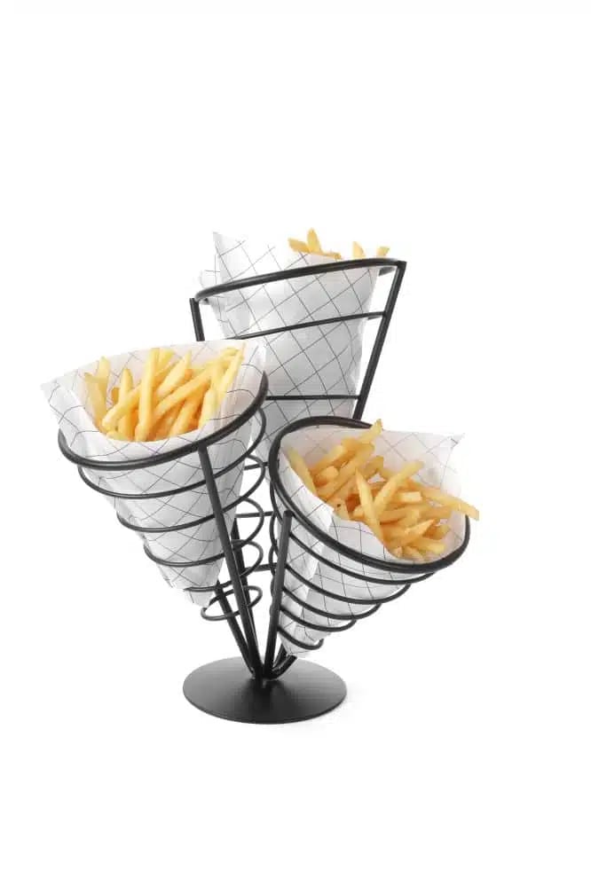 Sort serveringsstativ til 3 poser chips, 270x270x(h)280mm - Billede 5