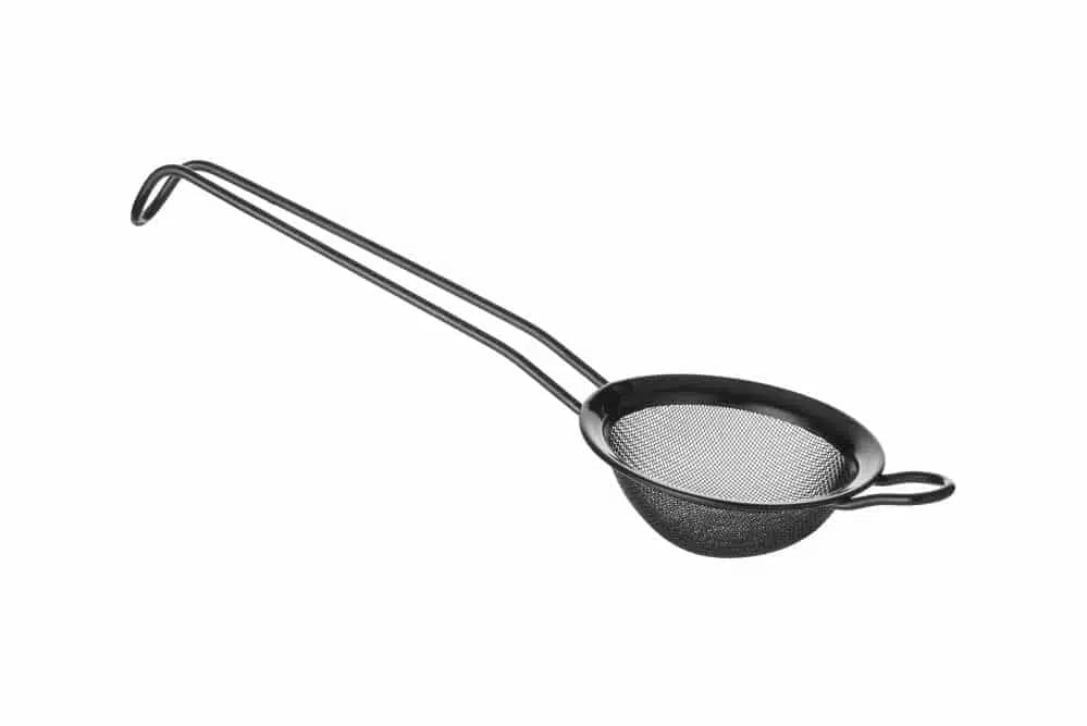 Sort bar strainer i rustfrit stål, perfekt til drinks og bagværk