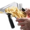 Sort tragt skovl til pommes frites og nachos, 230x220mm, begge hænder