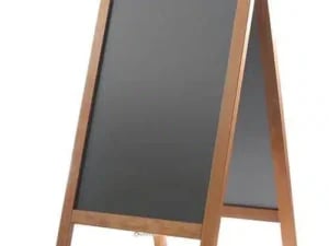 Sort gadekridttavle med træramme, 500x450x(h)850mm
