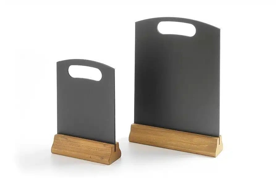 Sort bordtavle med træfod - 2 stk, 150x50xH230mm - Billede 2