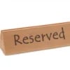 Reserveret bord skilt i holdbart træ, 152x44x44mm med stor håndtag