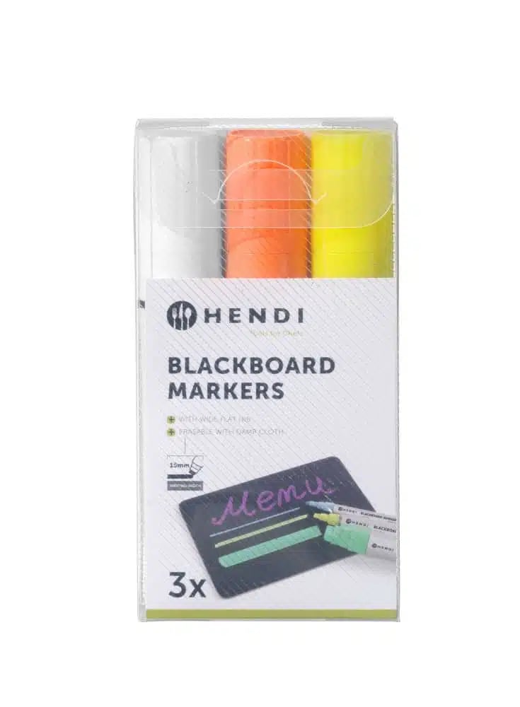 Tavletusch 15 mm, 3 stk. - hvid, orange og gul