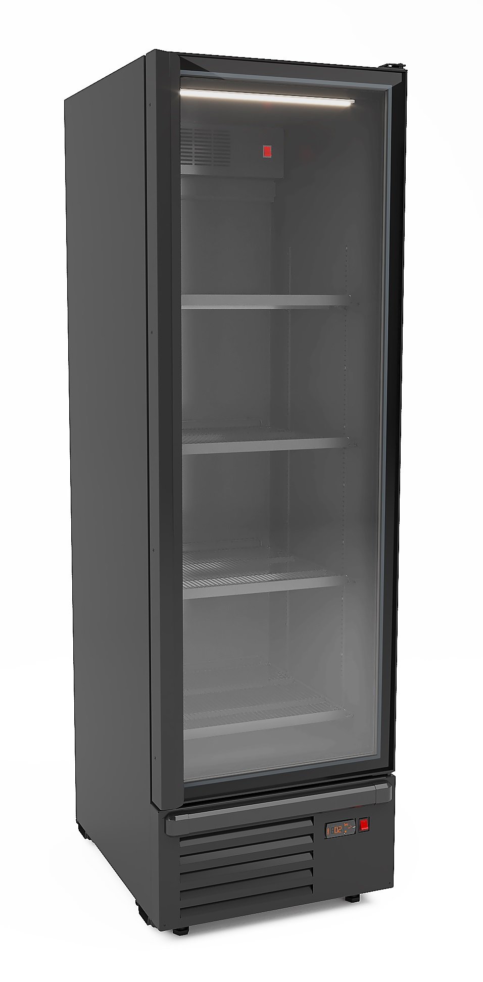 Combisteel - KØLESKAB 1 GLASDØR SORT 550L