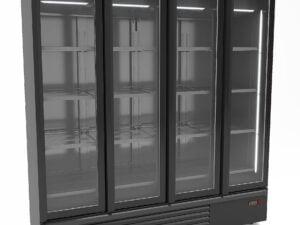 Combisteel - KØLESKAB 4 GLASDØRE SORT 1850L