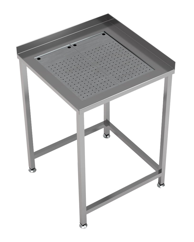 Combisteel - ARBEJDSBORD HJØRNE MED INTEGRERET DRÆNBAKKE 650X650