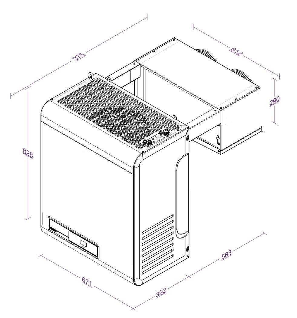 Combisteel - NEGATIV VÆGMONTERET STRADDLE TYPE ENHED 8,4-17,4 M3 230V - Billede 3