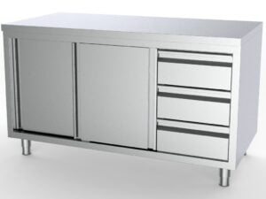 Combisteel - 700 ARBEJDSBORD SKYDEDØRE SKUFFE TIL HØJRE 1600