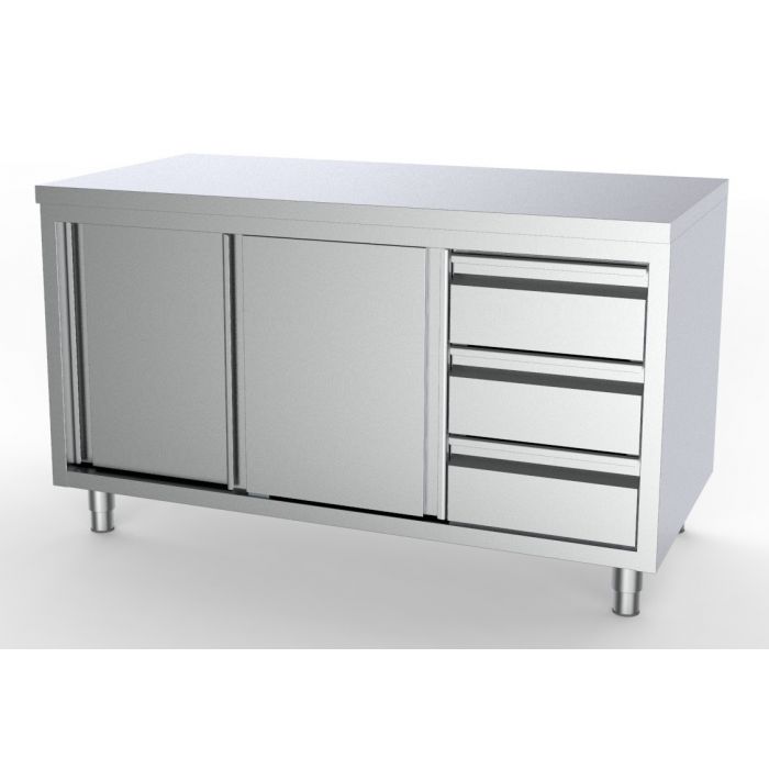 Combisteel - 700 ARBEJDSBORD SKYDEDØRE SKUFFER HØJRE 1800