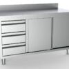 Combisteel - 700 ARBEJDSBORD SKYDEDØRE SKUFFER VENSTRE MED OPSATS 1600