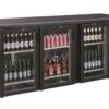 Combisteel - BACKBAR KØLER SORT 3 GLASDØRE