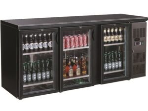 Combisteel - BACKBAR KØLER SORT 3 GLASDØRE
