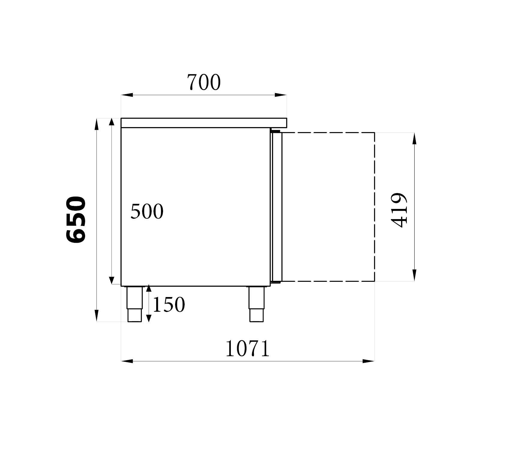 Combisteel - KØLEBORD HØJDE 650 3 DØRE - Billede 2