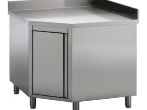 Combisteel - ARBEJDSBORD HJØRNE MED DØR OG OPKANT 1000/1000 TIL 700MM BORDE