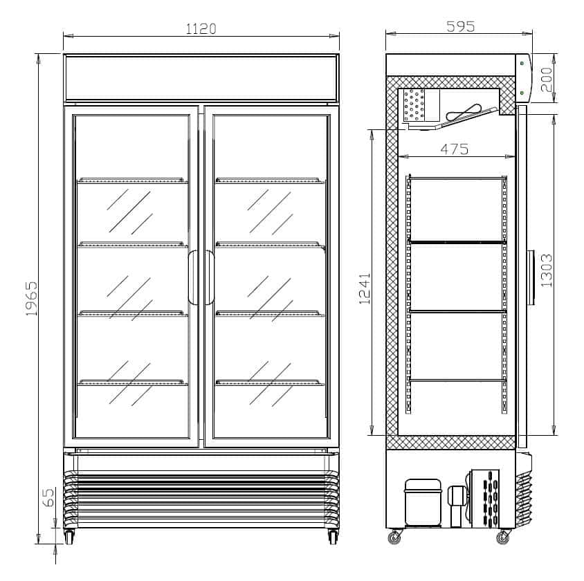 Combisteel - KØLESKAB 2 GLASDØRE BEZ-750 GD - Billede 9