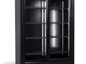 Combisteel - KØLESKAB MED SKYDEDØRE I GLAS BEZ-780 SL SORT