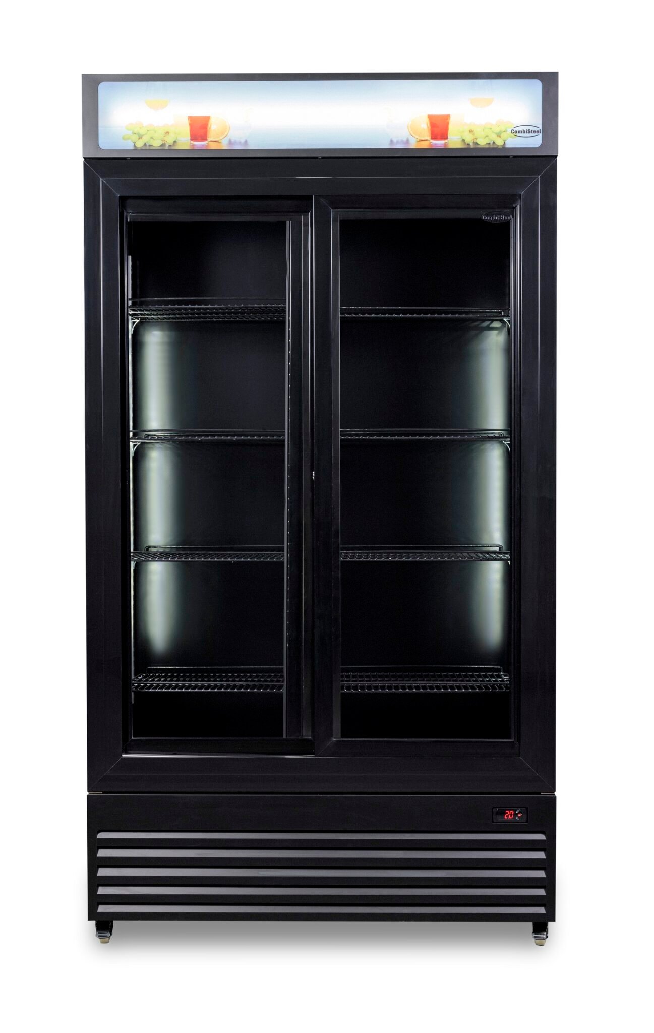 Combisteel - KØLESKAB MED SKYDEDØRE I GLAS BEZ-780 SL SORT - Billede 3