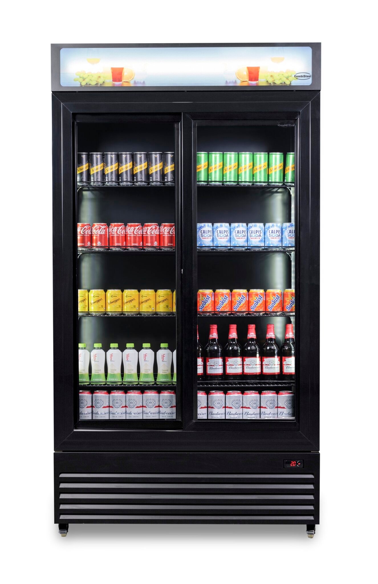 Combisteel - KØLESKAB MED SKYDEDØRE I GLAS BEZ-780 SL SORT - Billede 7